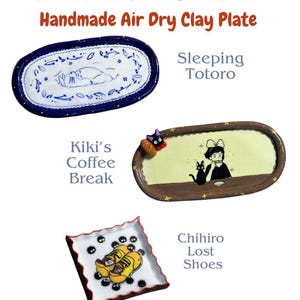 Ghibli Trinket Dish Collection – Handmade Air Dry Clay Plate