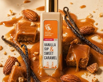 Vanilla Sip Sweet Caramel Extrait de Parfum — Creamy Vanilla Bourbon Caramel Cookie — Molecular Gourmand — Unisex Niche Perfume 30ml