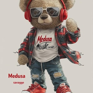 Teddy Bear Mockup Bundle  Urban bears for Merch,Sublimation Print on Demand