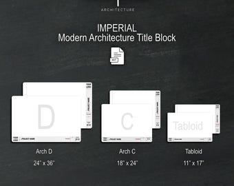 モダンなRevit 2023タイトルブロックテンプレート（インペリアル）| Architecture（デジタルダウンロード）