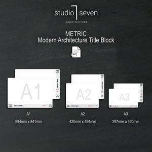 Plantilla de bloque de título moderna de Revit 2023 (sistema métrico) / Arquitectura (descarga digital)