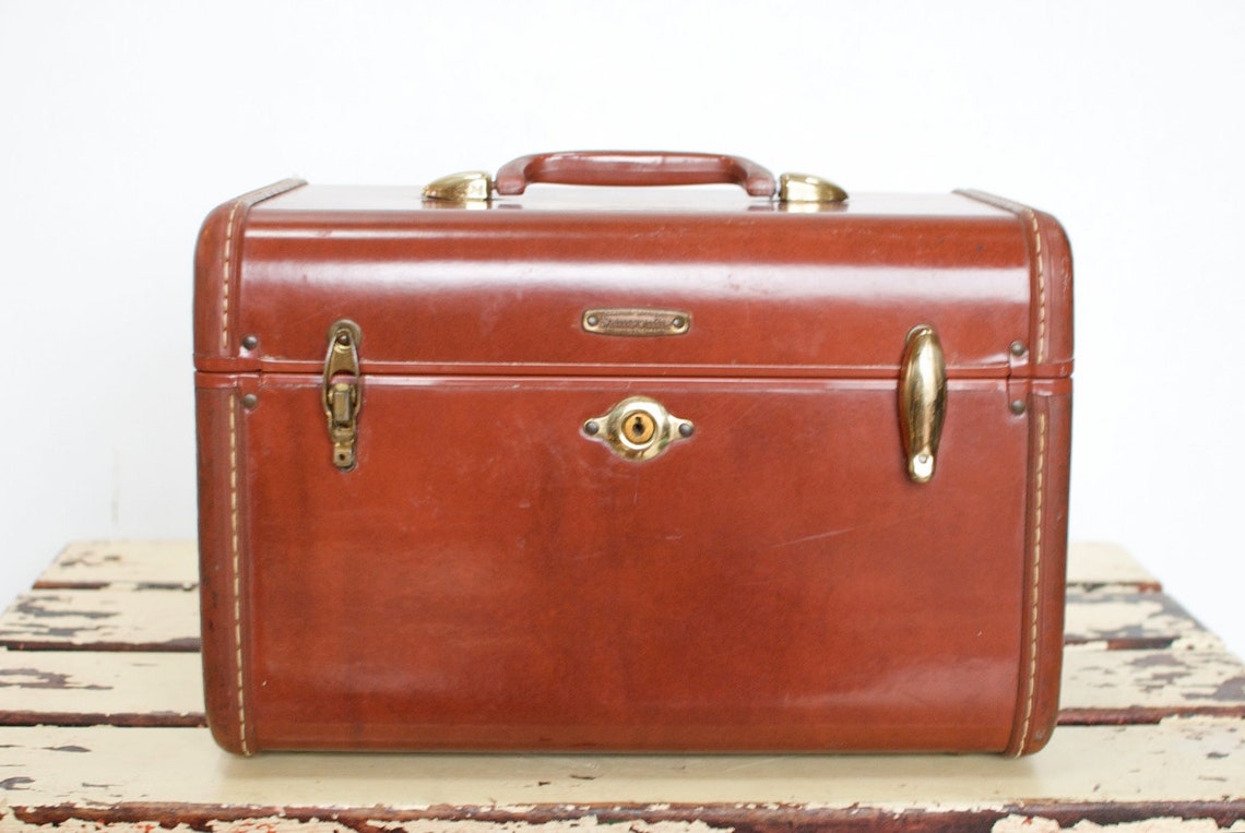 Vintage Samsonite Leather Suitcase / Set of Five Etsy