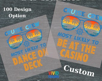 Transferencia DTF de crucero, lista para presionar, prensa de calor para tripulación de crucero, plancha para combinar con cruceros, vacaciones familiares, divertida y personalizada