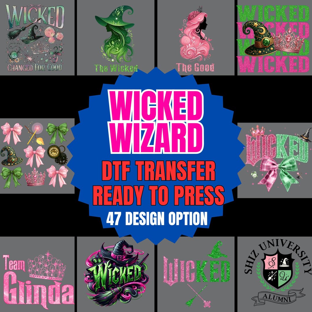 The Wicked Wizard DTF Transfer, Ready to Press, Iron on Musical ...