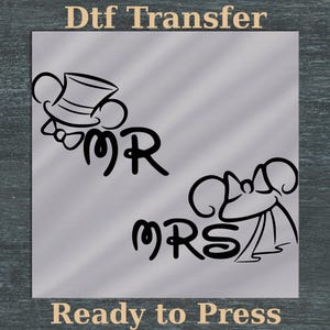 Disney Couple Dtf transfer, Disney vacation dtf, ready to press, his and her, family reunion disney, disney mr and mrs, couple shirt print