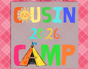 Cousin Camp 2026 Dtf Transfer, Ready to Press camping apparel, camp crew heat transfer, diy iron on camp matching, outdoor kids