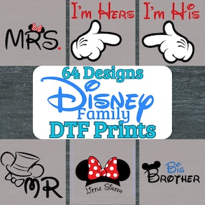 Disney Family Vacation Dtf transfer, Disney couple dtf, ready to press,  , disney his and her, family reunion disney, family disney vacation