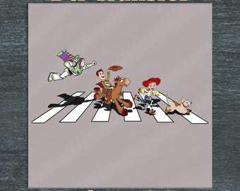 Cartoon Toy Story Character Crosswalk DTF Transfer, Whimsical Character Street Crossing Art  Ready To Press, Toy Story Shirt Heat Transfer
