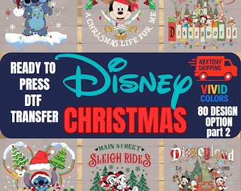 Disney Christmas Dtf Transfers, Ready to press, Christmas squad Disney heat press, iron on Christmas Stitch, funny Christmas transfer, trend