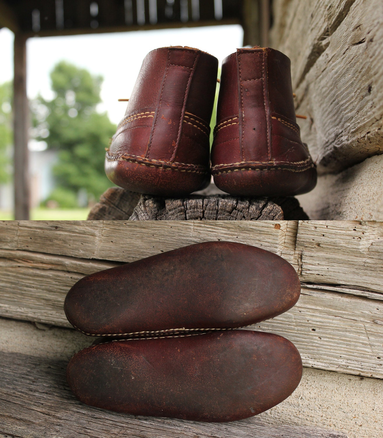 Handmade Moccasins Brown Leather Chukka Boots Unisex Men Size | Etsy