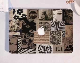 Vintage Music Art Collage Hard Laptop Case for MacBook Air 11 Air 13/15 M2, MacBook Pro 13/14/16,Air 13 A3240 Air 15 A3241 MacBook 2024 2025