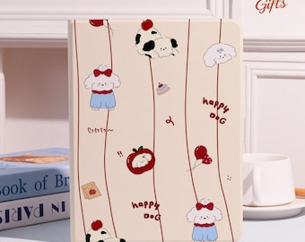 Happy Dog-Themed iPad Case for Pro 13 11 2024 iPad 2021 Air 5 Case iPad a16 10th Pro 2024 2022 12.9 Case iPad Cover 7/8/9th Mini 7 6 5 Case