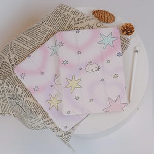 Adorable Star filled&Kitty Angel iPad Case,iPad Air 4/5/6/7,iPad A16/10/9/8,iPad Mini 7/6/5,iPad Pro 12.9&quot;11&quot; 10.9&quot;10.2&quot;9.7&#39;&#39;inch 2022 Cover
