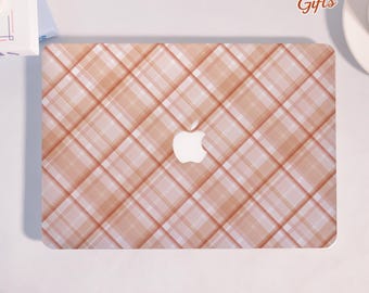 Pink Plaid Pattern Hard Laptop Case for MacBook Air 11 Air 13/15 M2 M3,MacBook Pro 13/14/16 Inch,Air 13 A3240 Air 15 A3241 MacBook 2024 2025