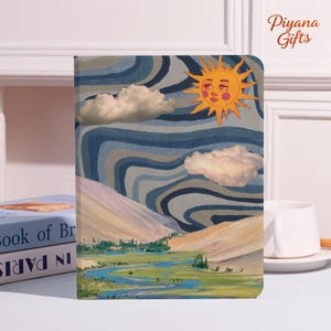 Whimsical Sun&Landscape iPad Case For iPad A16 10 9 iPad Air 4/5/6 Case iPad Pro 10.2 10.5 10.9 11 12.9 Case,iPad Mini 7 6 5 Cover 2020/2022