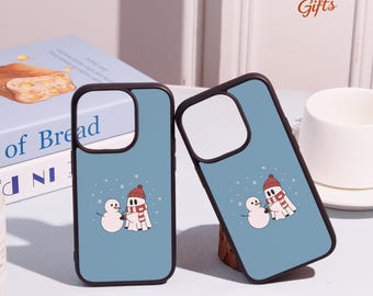 Snowman Ghost Winter iPhone Case For New iPhone 17 16 15 14 13 12 11 Pro Max Plus Mini iPhone Air XS XR Cute iPhone Cover,Personalized Case