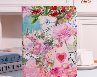 Luxury&Artistic Vibe Floral iPad Case for iPad Air 5/6/7th,iPad Mini 5/6/7,iPad 9th/10th/A16 iPad Pro 2020 2022 2024,10.9"11"12.9"iPad Cover