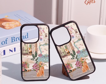 Cozy Interior Pet Pattern Phone Case For iPhone 17 Pro Max/Air,iPhone 16 15 14 13 12 11 Xr Pro Max Plus,13 Mini,Custom Name Phone Case Cover