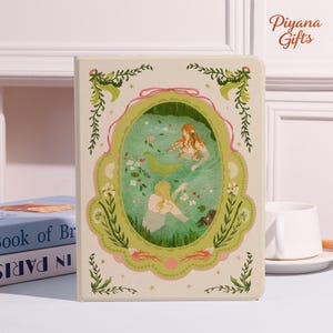 Enchanting Mermaid&Floral Frame iPad Case Gift For Mom iPad 11/10/9th iPad Air 7/6/5th iPad Pro 2024 13"12.9"11"iPad Mini 7/6/5th Case Cover