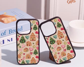 Christmas Gingerbread House iPhone Case For iPhone 17 16 15 14 13 12 11 Pro Max Plus Mini iPhone Air XS Cute iPhone Cover,Personalized Case