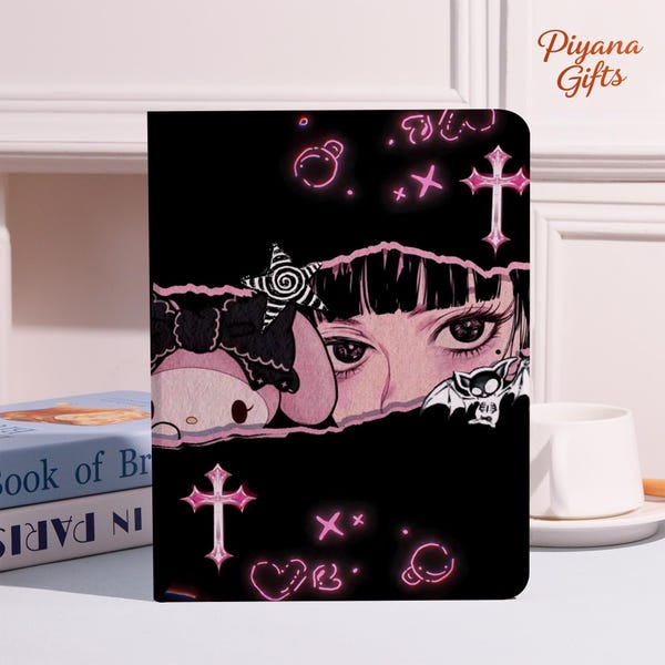 Gothic Anime Style iPad Case For iPad Air 7/6/5th iPad 11/10/9th A16 iPad Pro 2025/2024/2022 11"13"iPad Mini 6/7th Cover With Pencil Holder