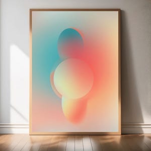 Abstrakte Schwangerschaft - Pränatale Entwicklung im Bauch - Abstrakte Wandkunst, Pastell - Meditatives Poster, Digitaler Download