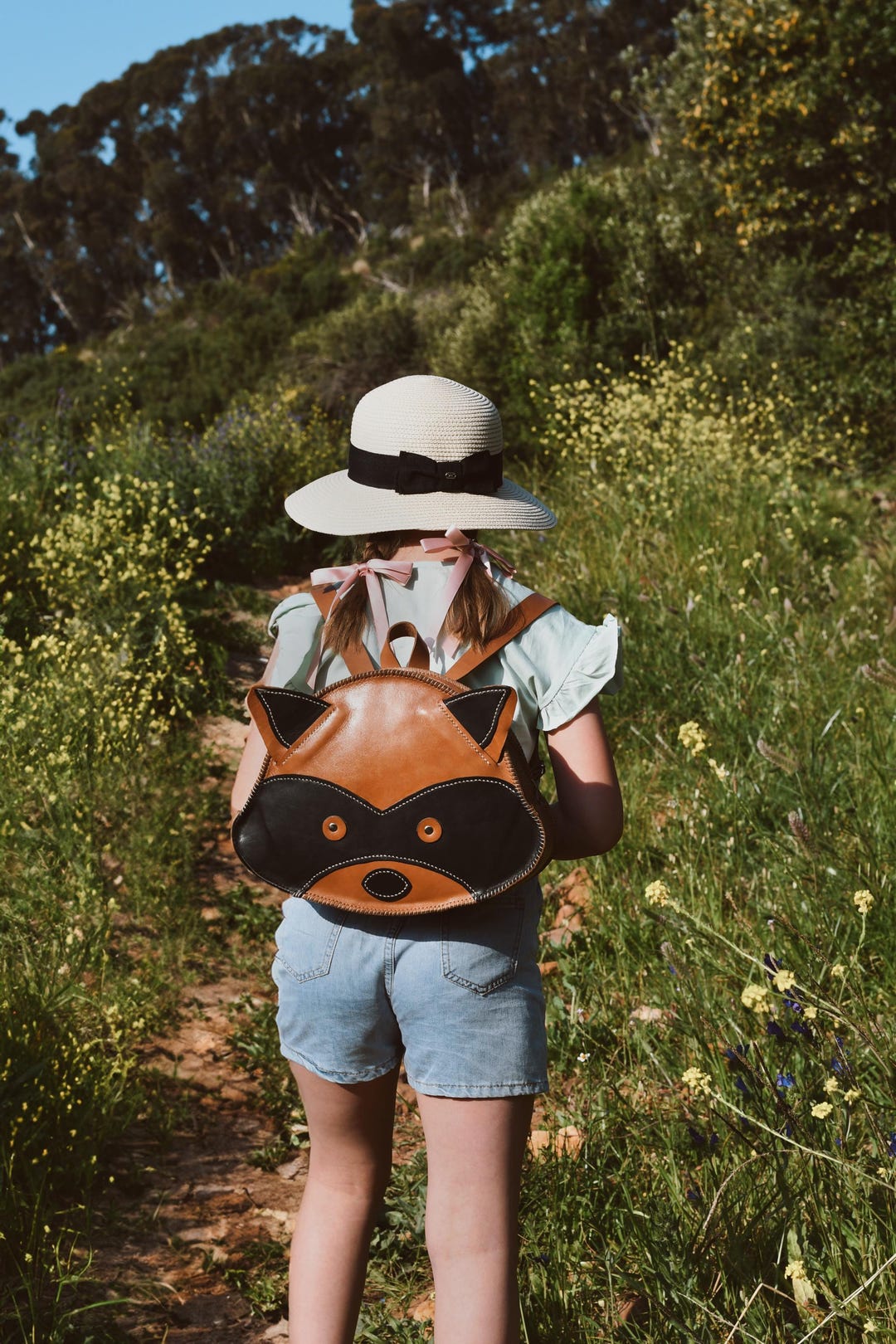 School Backpack Raccoon Personalised Kids Leather Backpack – 3D Raccoon Full Grain – Toddler ...