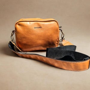 Bolso para cámara de piel plena flor – Bolso bandolera compacto – Bolso de mano estilo boho para el día a día – Regalo para fotógrafos – Personalizado