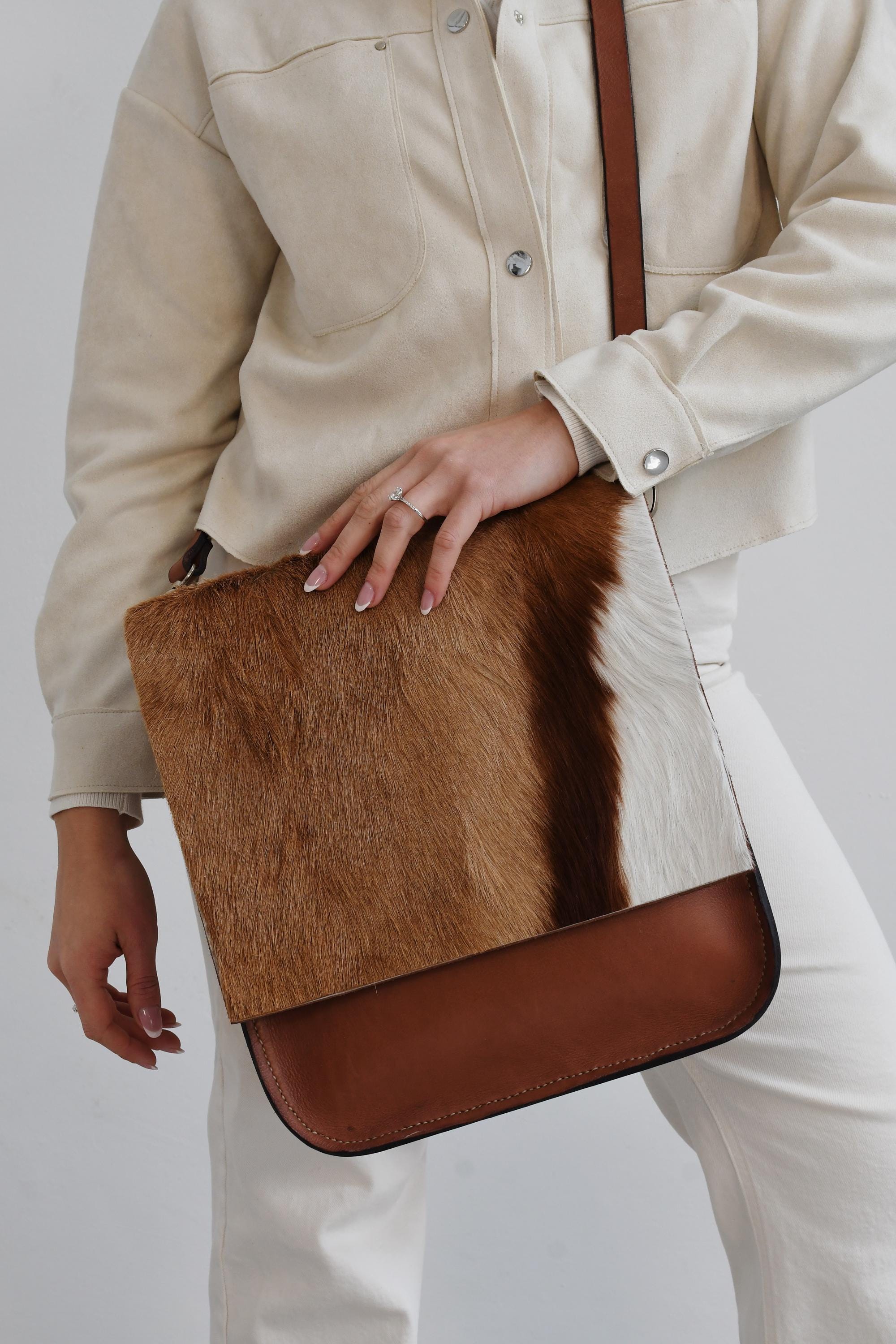 Springbok Hair-on-hide Crossbody Bag – Full Grain Leather – Exotic 