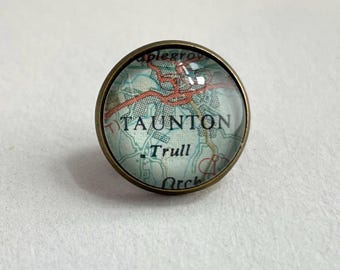 Custom Tin Pin or Brooch Personalised with Map Location
