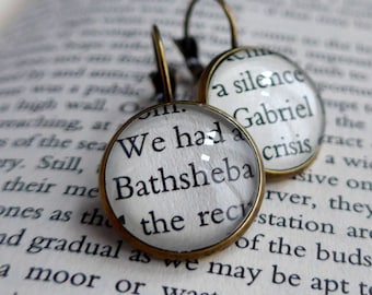 Book Earrings, Far from the Madding Crowd Jewellery, Literary Gift, Thomas Hardy