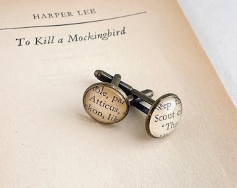 To Kill a Mockingbird Atticus and Scout Book Cufflinks, Lawyer, Father Daughter