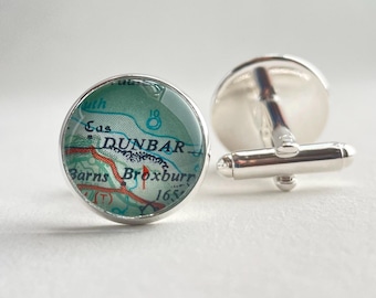 Destination and Travel Cuff Links, Personalised Cufflinks, Gift for Boyfriend