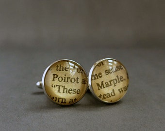 Pair of Cufflinks, Detective Novels, Book Lover Jewellery
