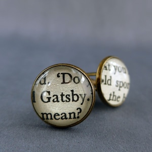 Great Gatsby Cufflinks, Graduation Literature Gift