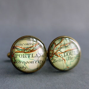 Boutons de manchette carte personnalisés pour un anniversaire de bronze ou un cadeau unique d'homme d'honneur