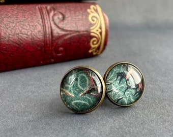 Marbled Book Endpaper Cuff Links, Repurposed, Unique Cufflinks