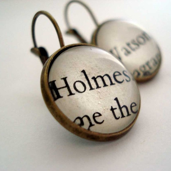 Holmes and Watson Earrings, Literature Gift, Book Lover Gift Idea, Bookish Earrings