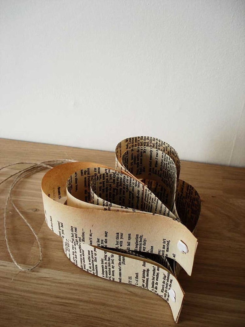 Paper Wedding Decorations Romantic Hearts Recycled Books Etsy UK
