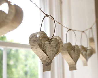 Book Garland, Literary Themed Wedding Decorations, Neutral Tones