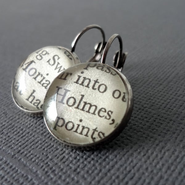 Holmes and Moriarty Earrings, Book Earrings, Geekery