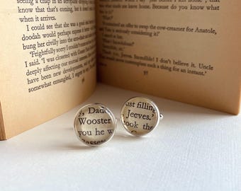 Jeeves & Wooster Cufflinks, Unique Book Lover Gift, Costume Accessories