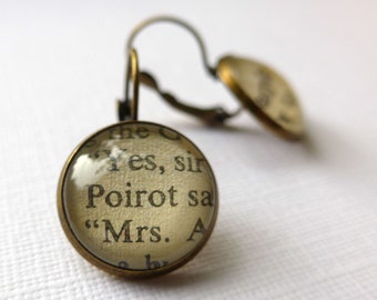 Novel Earrings, Book Jewellery, Detectives, Crime Writers