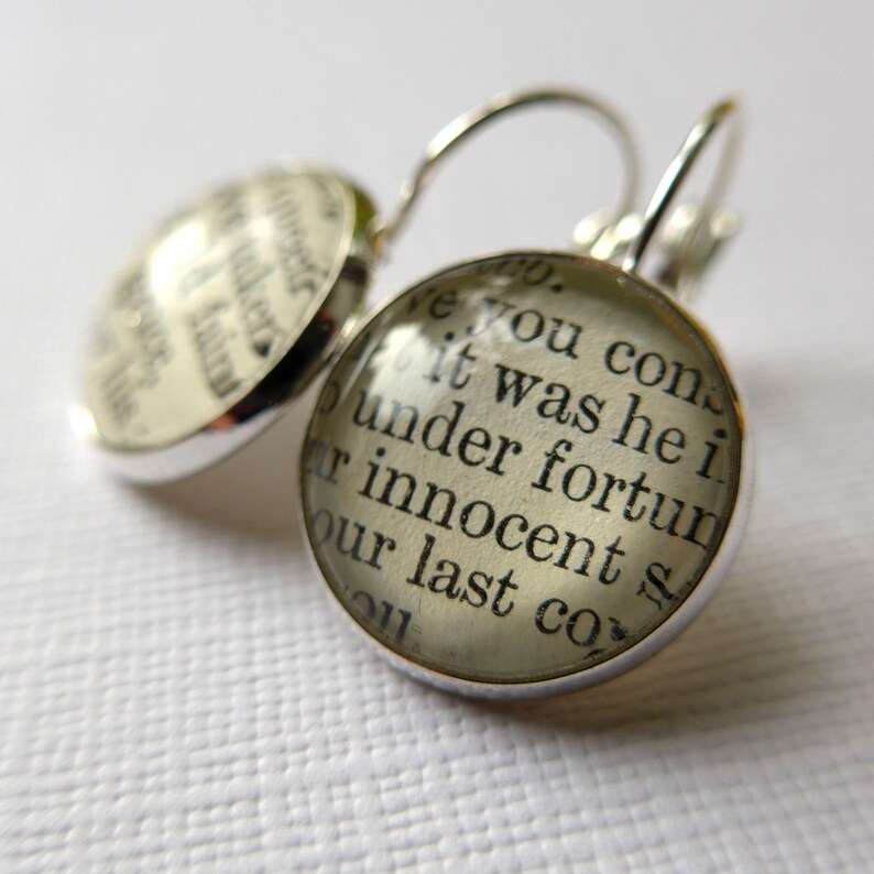 Classic Book Jewelry, Shakespeare Bronze Earrings image 2