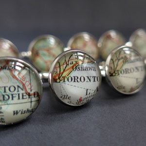 Map Cufflinks, Vintage American and World Maps, Unique Personalised for Men image 6