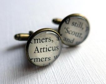 To Kill A Mockingbird Cufflinks, Book Jewelry, Mens Accessories, Father Daughter Keepsake