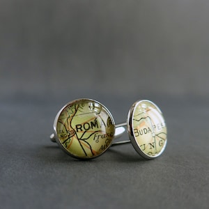 Unique Mens Cuff Links, Customized Cufflinks, Paper Map Gift