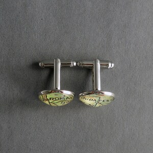 Map Cufflinks, Vintage American and World Maps, Unique Personalised for Men image 4