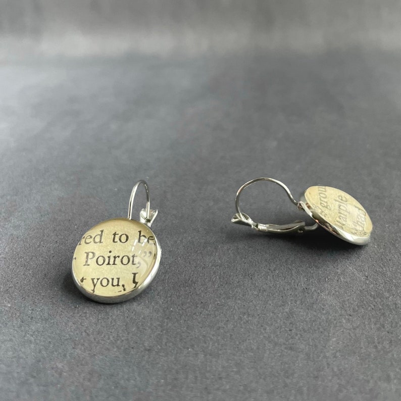 Marple and Poirot Agatha Christie Book Earrings, Detective Novels, Librarian Teacher Gift image 9