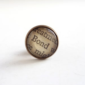 James Bond Tie Pin, Bronze Book Page Gift